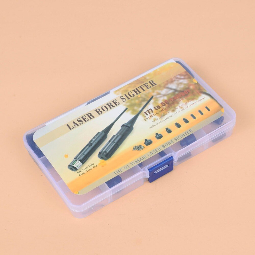 Hunting Green Red Laser Boresighter Kits Green Red Dot Bore Sight with On Off Switch for .22 to .50 Caliber Riflescope