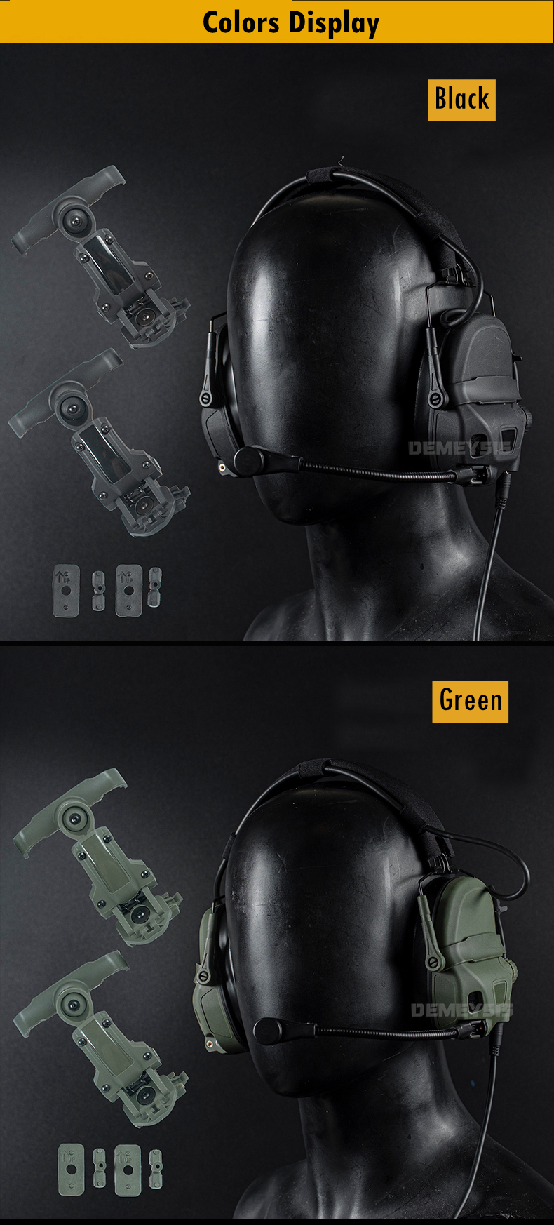 Shooting Noise Reduction Headset Sound Pickup CS Tactical Communication Headsets with Helmet Adapter Head Mounted Headphone