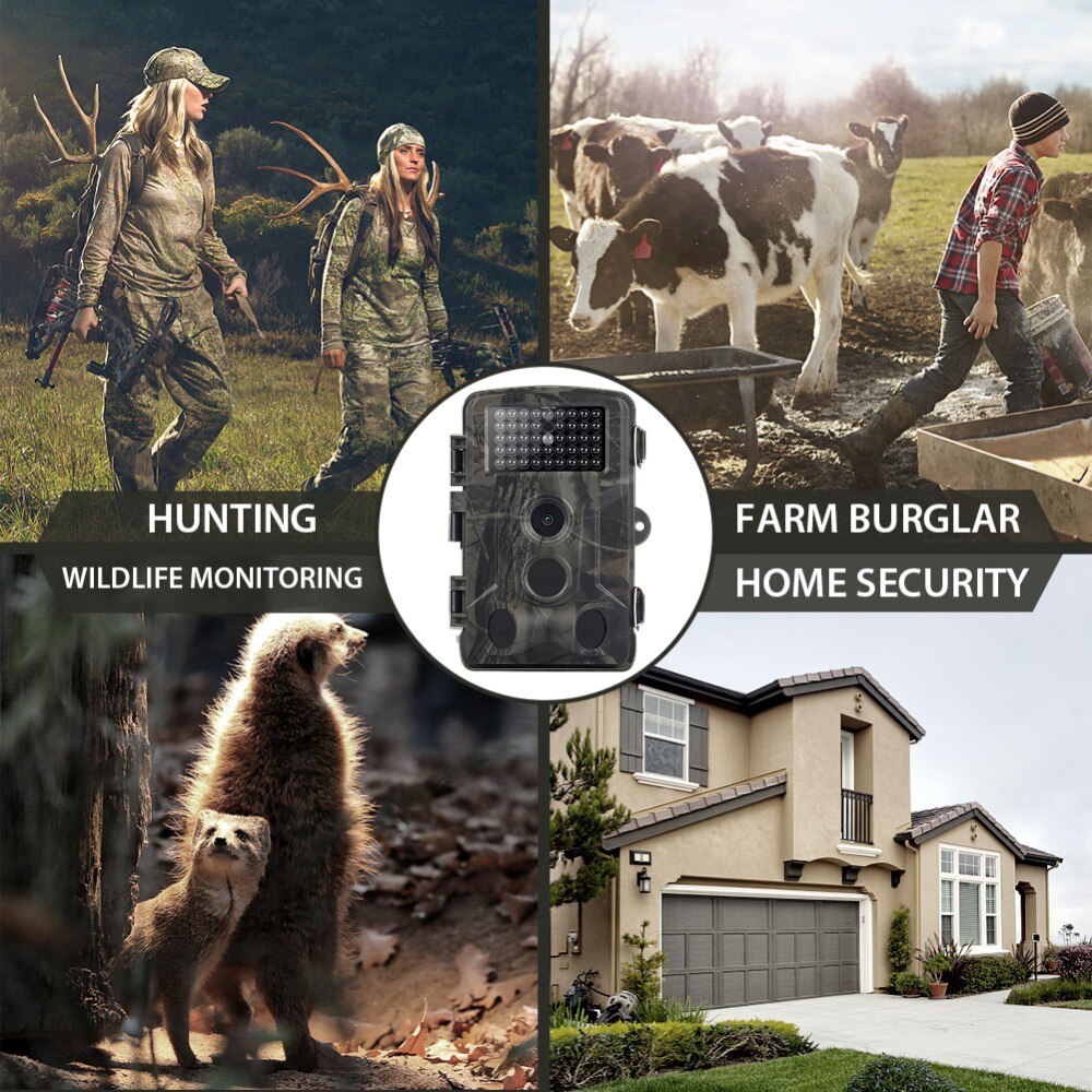 Wildlife Trail Camera Photo Traps Infrared 24MP 2.7K  Waterproof Hunting Cameras HC802A Wildlife Wireless Surveillance