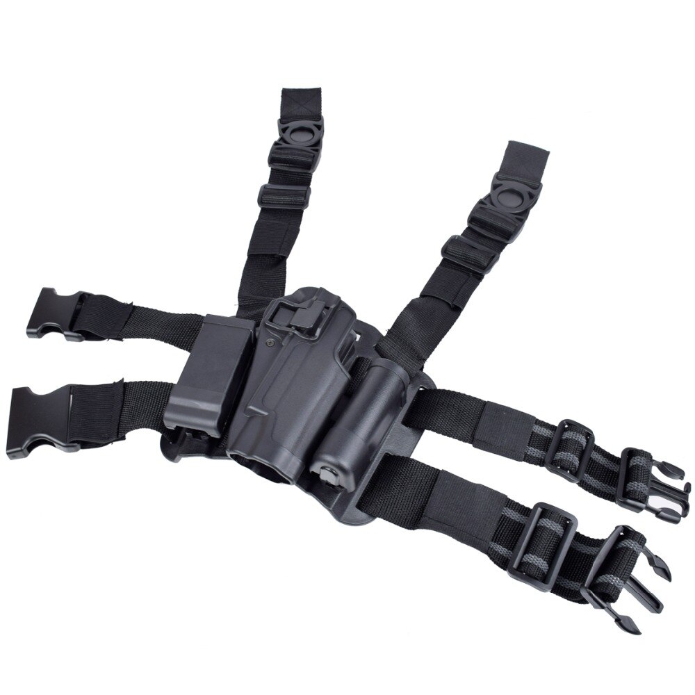 Tactical Colt 1911 Leg Holster CQC Paddle Thigh Belt Drop Pistol Gun Holster Magazine Torch Pouch Military Shooting Holster