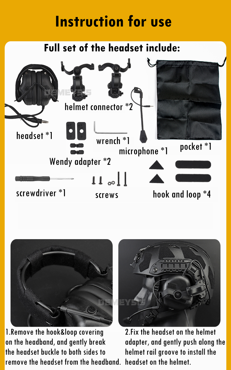 Shooting Noise Reduction Headset Airsoft CS Tactical Sound Pickup Communication Headsets Outdoor Hunting Sports Headphone