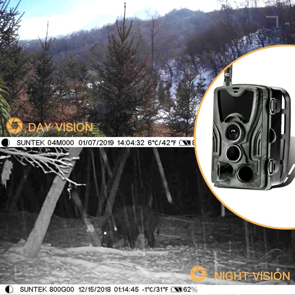 FTP SMTP 4G MMS Email 20MP Hunting Trail Camera HC801LTE Wireless SMS Cellular Mobile Wildlife Cameras 0.3S Trigger