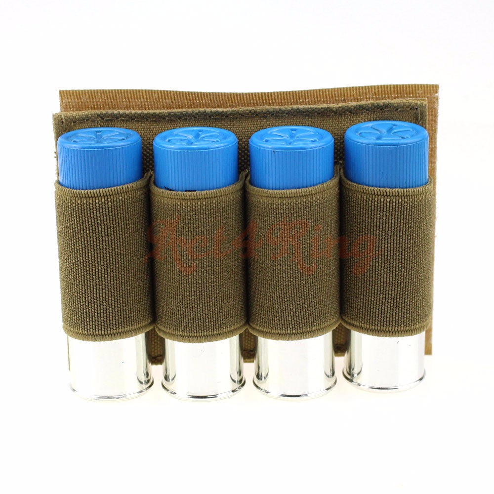 Tactical Buttstock4 Rounds Holder Shotgun Shell Cartridges Bag for 12 Gauge