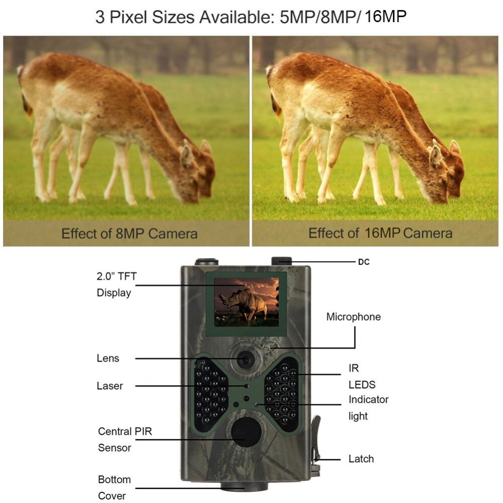 SMTP Cellular Hunting Trail Camera 16MP Photo Traps Email MMS 2G GSM 1080P Night Vision Wireless Wildlife Surveillance  HC330M
