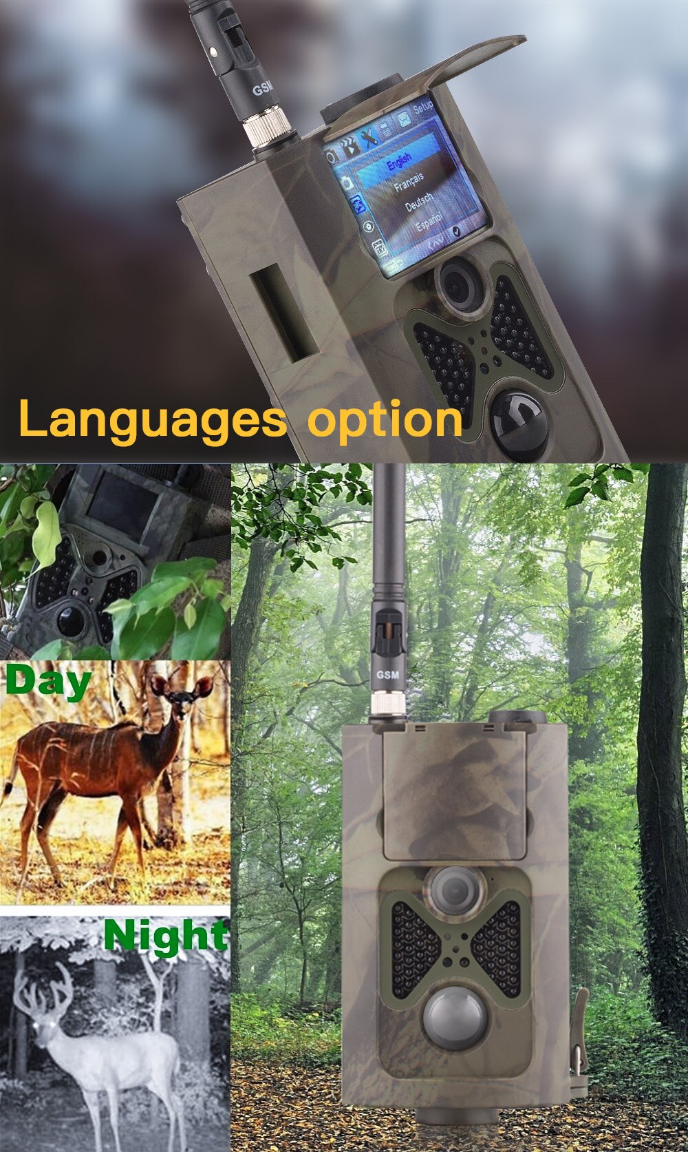 2G SMS SMTP Trail Camera Photo Traps Cellular Mobile Hunting Wildlife Cameras HC550M Wireless Surveillance Cams