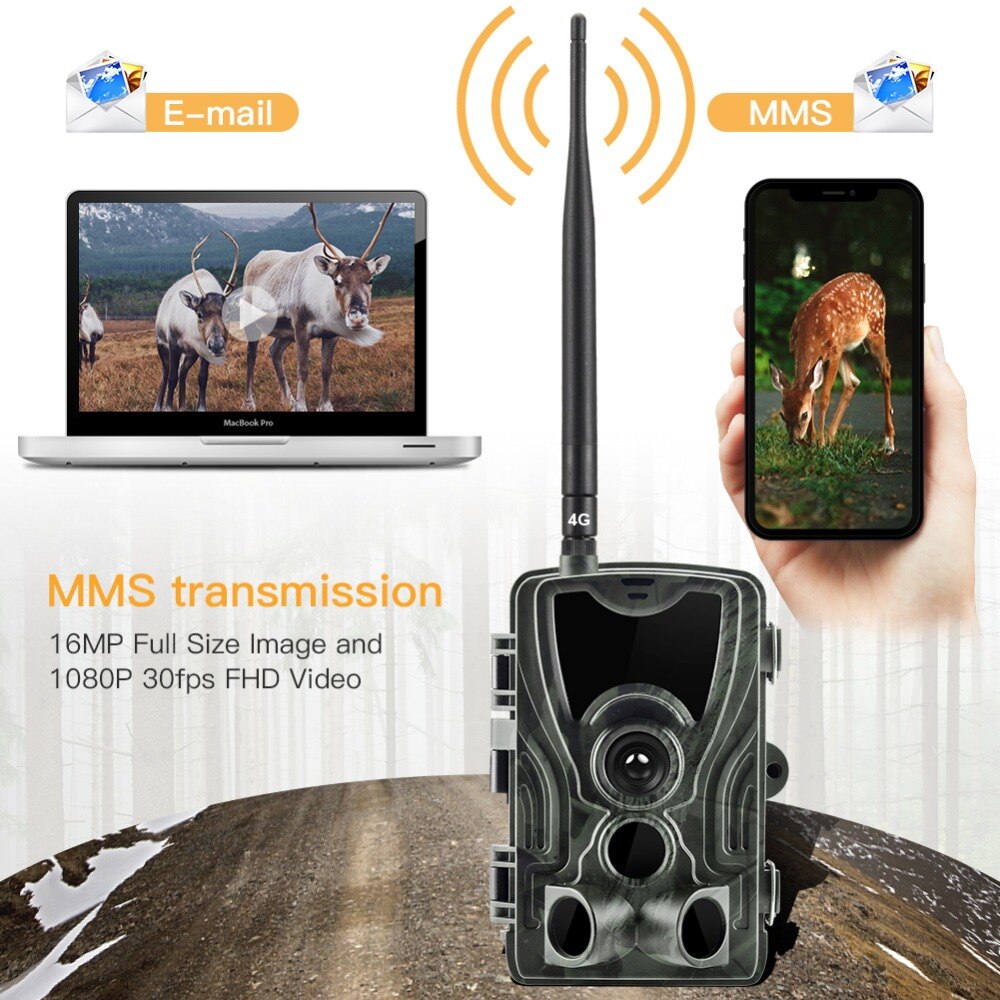 FTP SMTP 4G MMS Email 20MP Hunting Trail Camera HC801LTE Wireless SMS Cellular Mobile Wildlife Cameras 0.3S Trigger