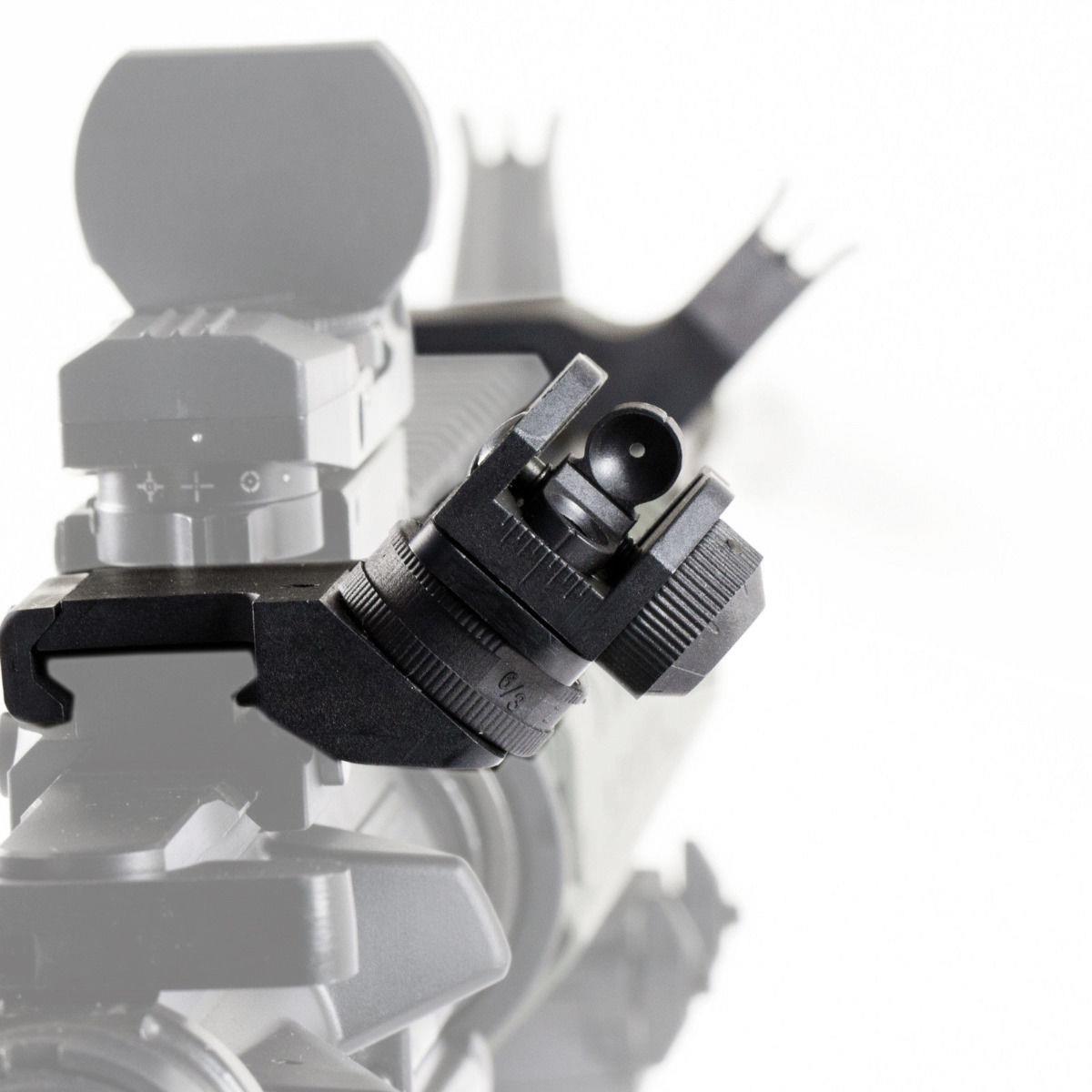 Front and Rear 45 Degree Offset Rapid Transition BUIS Backup Iron Sight Set Tactical Hunting Optical Collimator Sight