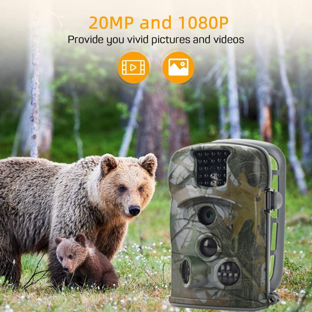 940nm LED Hunting Camera Trail Cameras HC5210A  20MP 1080P(30fps） IP65 Photo Trap 0.3s Trigger Wildlife Surveillance Cams Track