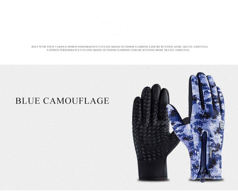 wholesale Outdoor Winter Cycling Touch Screen Camouflage Gloves Men Women Fleece Windproof And Warm Sports Gloves For Hiking