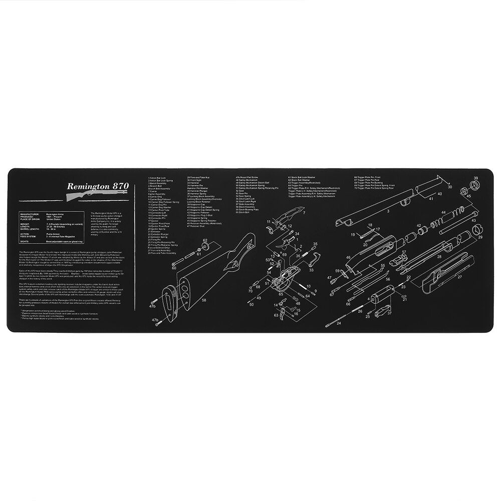 AR-15 AK47 Remington 870 Cleaning Rubber Mat 36″x12″ Gunsmith Armorer with Parts Diagram and Instructions Mouse Pad Mat