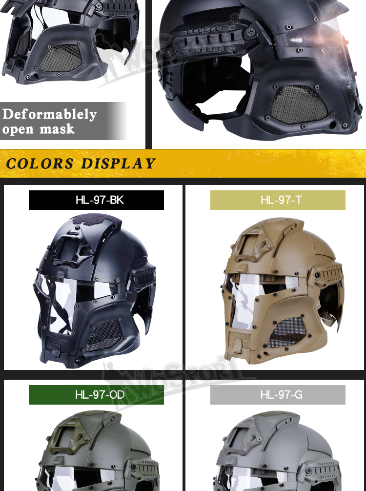 Men Iron Warrior Military Combat Helmets Full-covered Airsoft Paintball