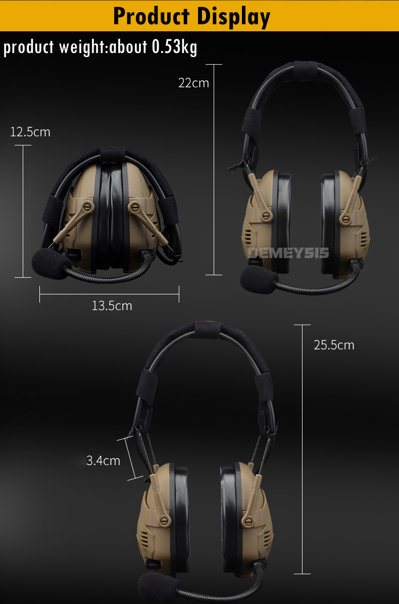 Tactical Bluetooth Headset Sound Pickup Noise Reduction Shooting Wargame Earmuff Airsoft Paintball Headphone Helmet Head Mounted