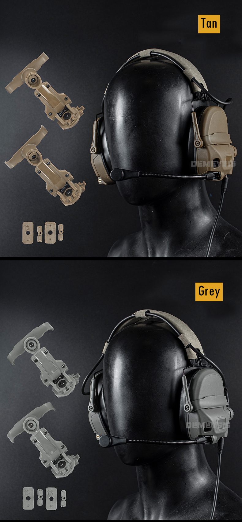 Shooting Noise Reduction Headset Sound Pickup CS Tactical Communication Headsets with Helmet Adapter Head Mounted Headphone