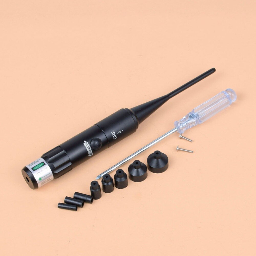 Hunting Green Red Laser Boresighter Kits Green Red Dot Bore Sight with On Off Switch for .22 to .50 Caliber Riflescope