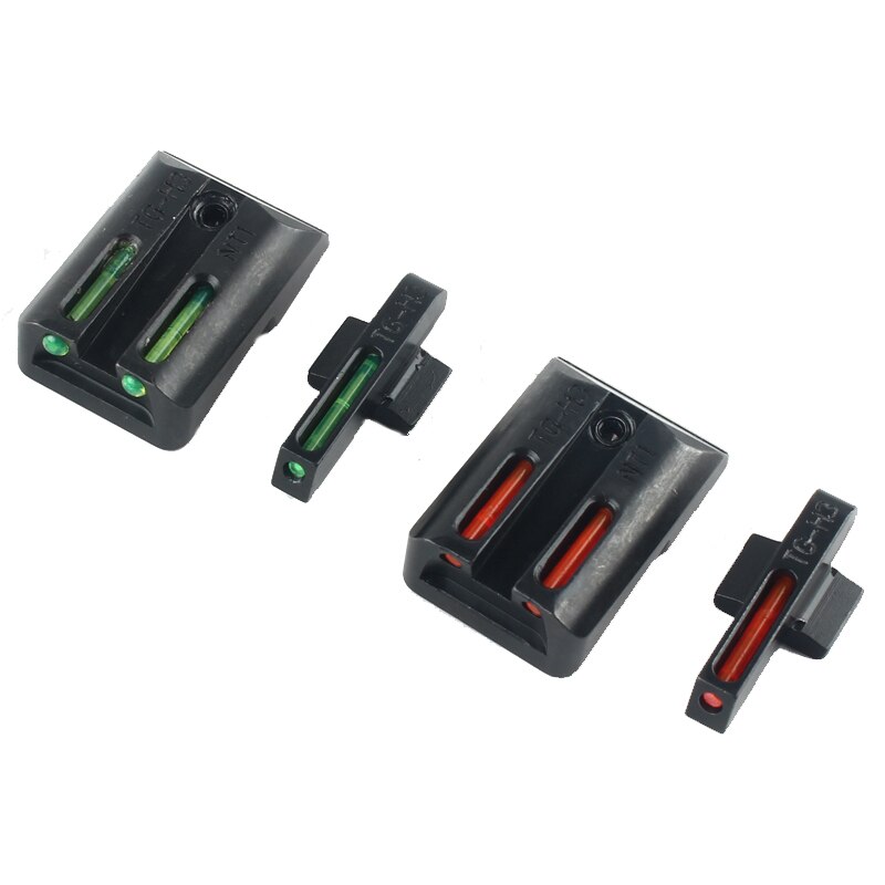 Tactical Combat Front Rear Night Fiber Sight Handgun Optic Red Green Dot for Hunting
