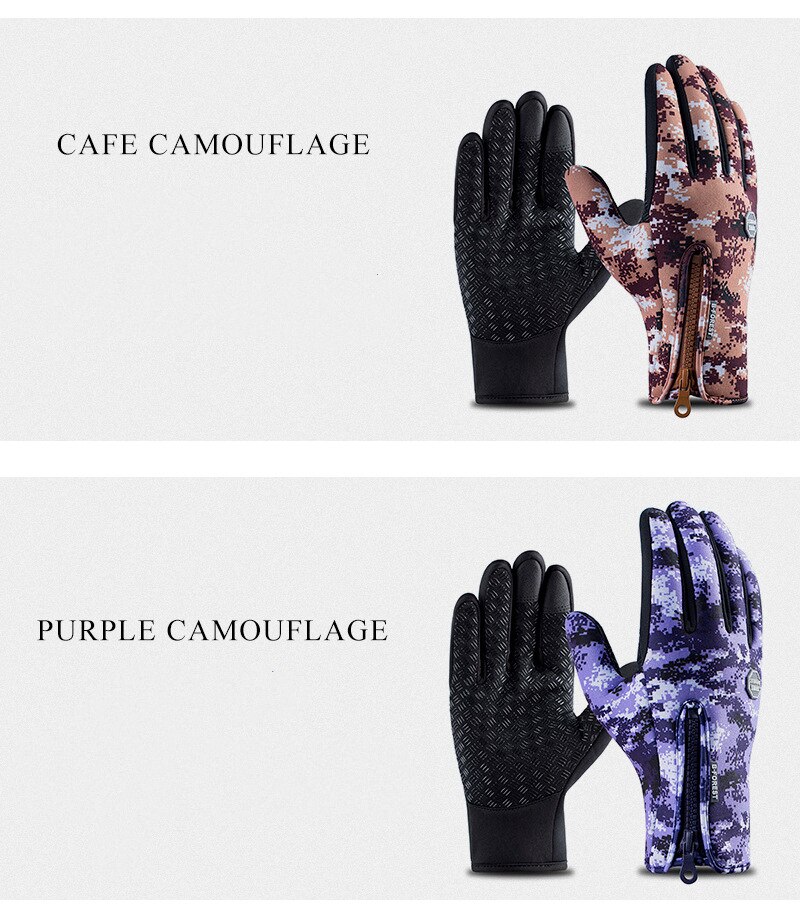 wholesale Outdoor Winter Cycling Touch Screen Camouflage Gloves Men Women Fleece Windproof And Warm Sports Gloves For Hiking