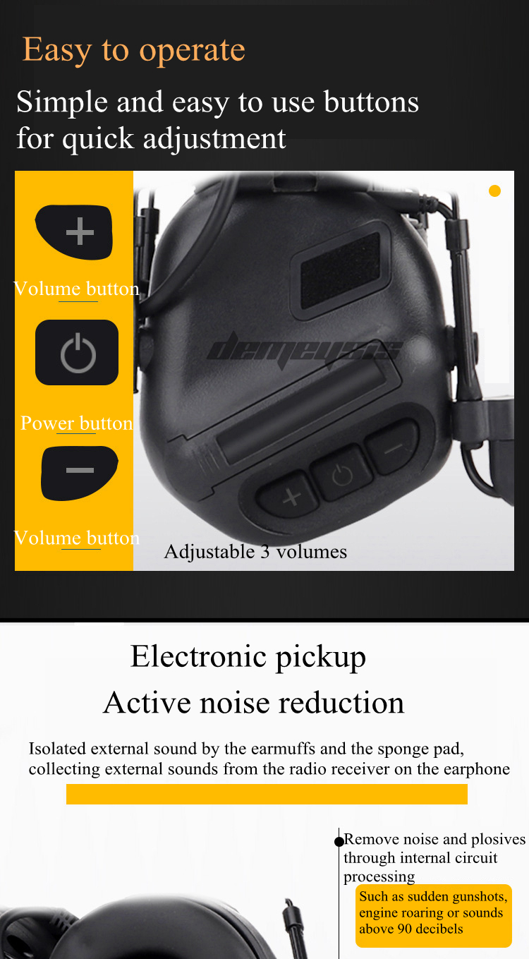 Tactical Headsets Sound Pickup Noise Reduction Shooting Headset CS Wargame Helmet Headset Hunting Protective Headphone