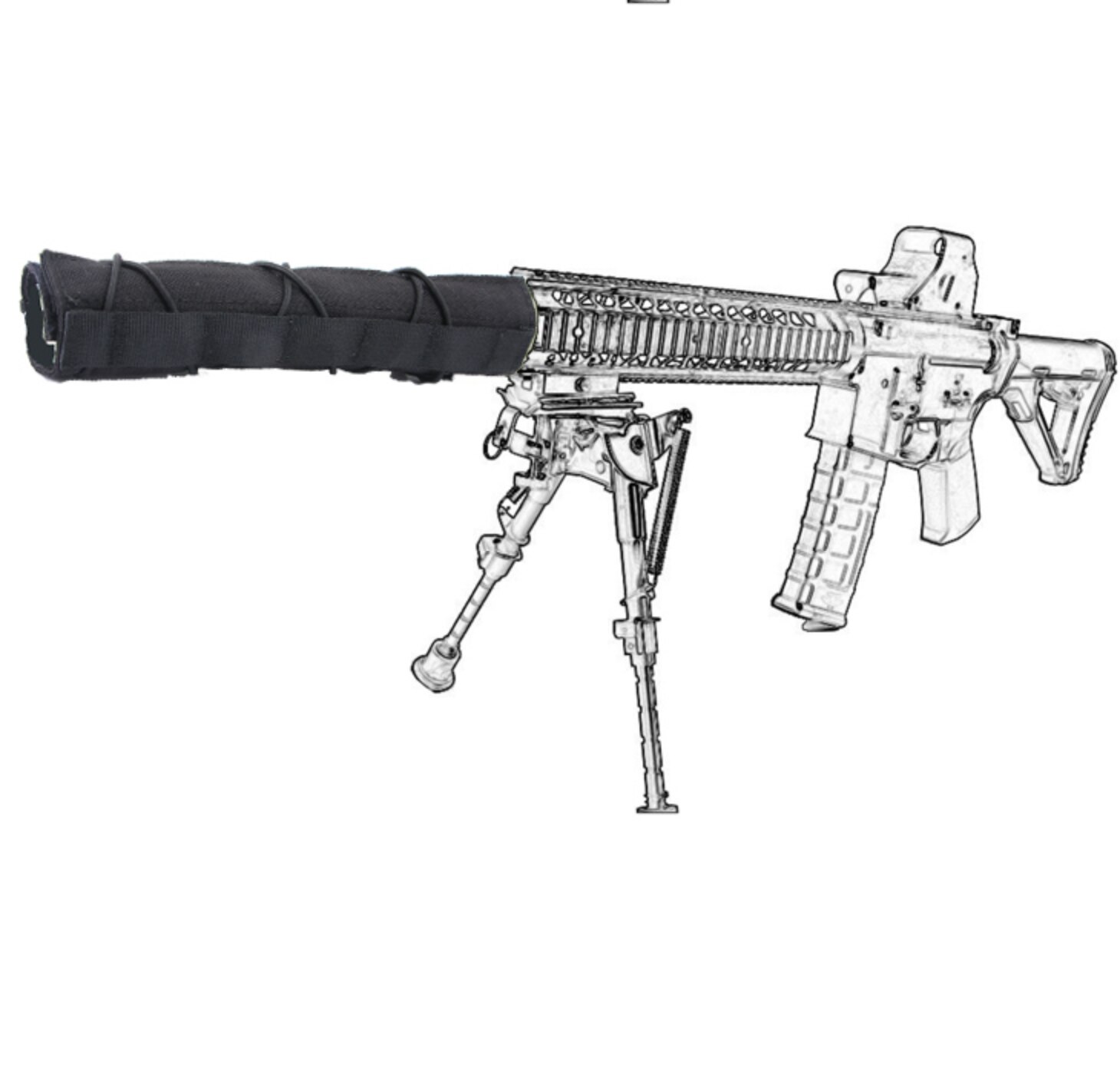 Nylon 8.66″ 22cm Suppressor Mirage Heat Cover Shield Sleeve Muffler Shooting