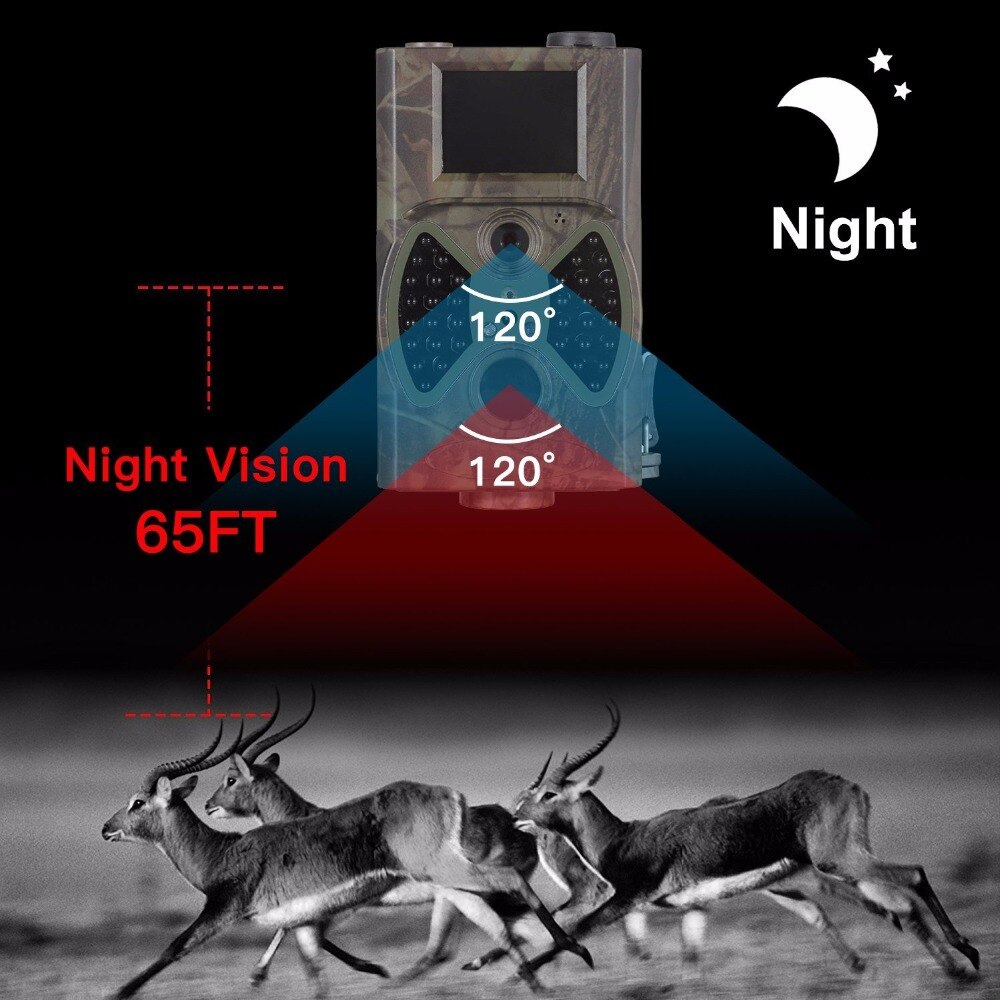 Hunting Trail Camera 16MP 1080P Night Vision Photo Traps Wildlife  Cameras Digital Infrared Cams  HC300A