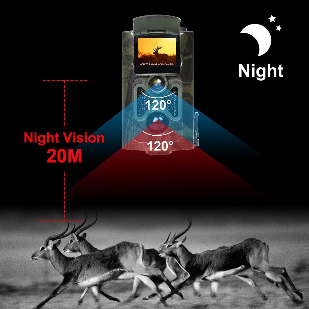 16MP 1080P Wildlife Trail Camera Photo-traps Hunting Wild Camera Wireless Surveillance  Wildcamera HC550A Laser Hunter Tracking