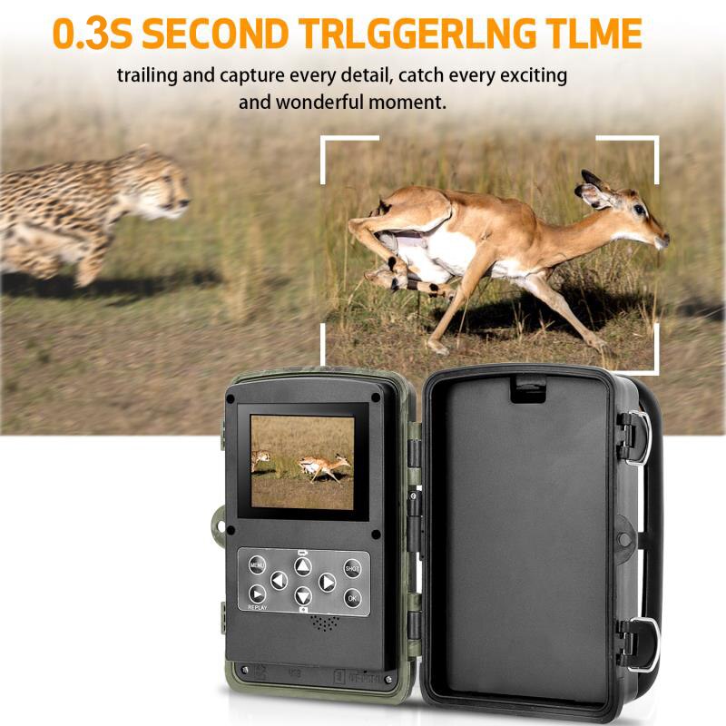 Wildlife Trail Camera Photo Traps Infrared 24MP 2.7K  Waterproof Hunting Cameras HC802A Wildlife Wireless Surveillance