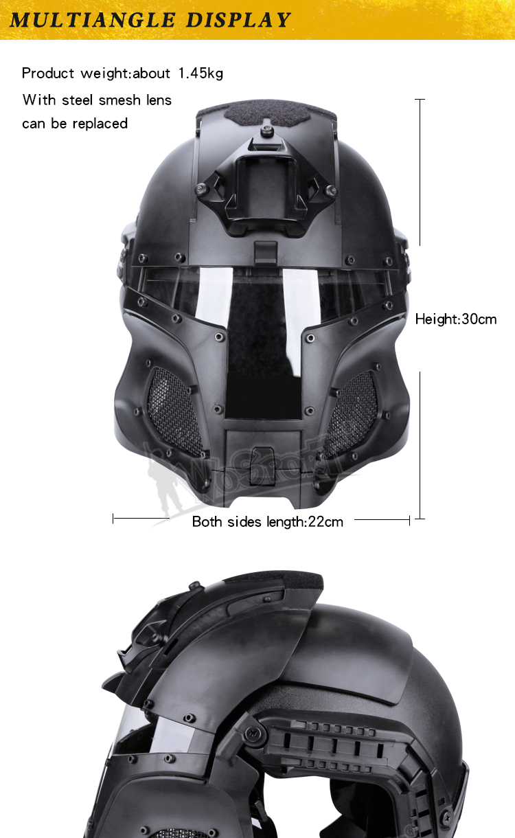 Men Iron Warrior Military Combat Helmets Full-covered Airsoft Paintball
