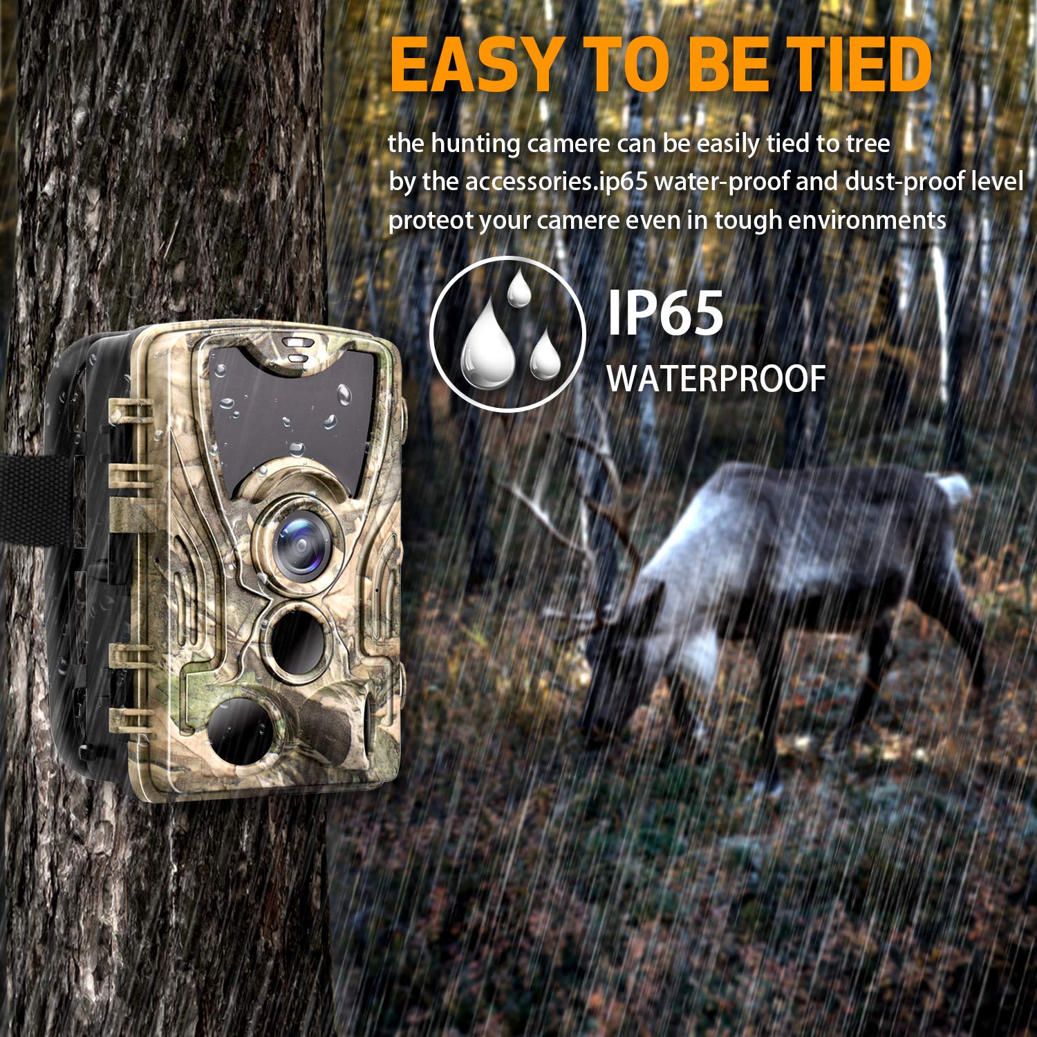 Trail Hunting Camera 16MP 1080p 0.3s Trigger Waterproof Night Vision Wildlife  Surveillance Cameras HC801A