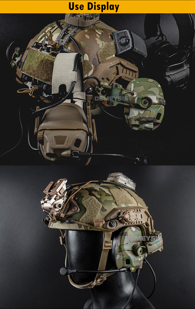 Shooting Noise Reduction Headset Sound Pickup CS Tactical Communication Headsets with Helmet Adapter Head Mounted Headphone