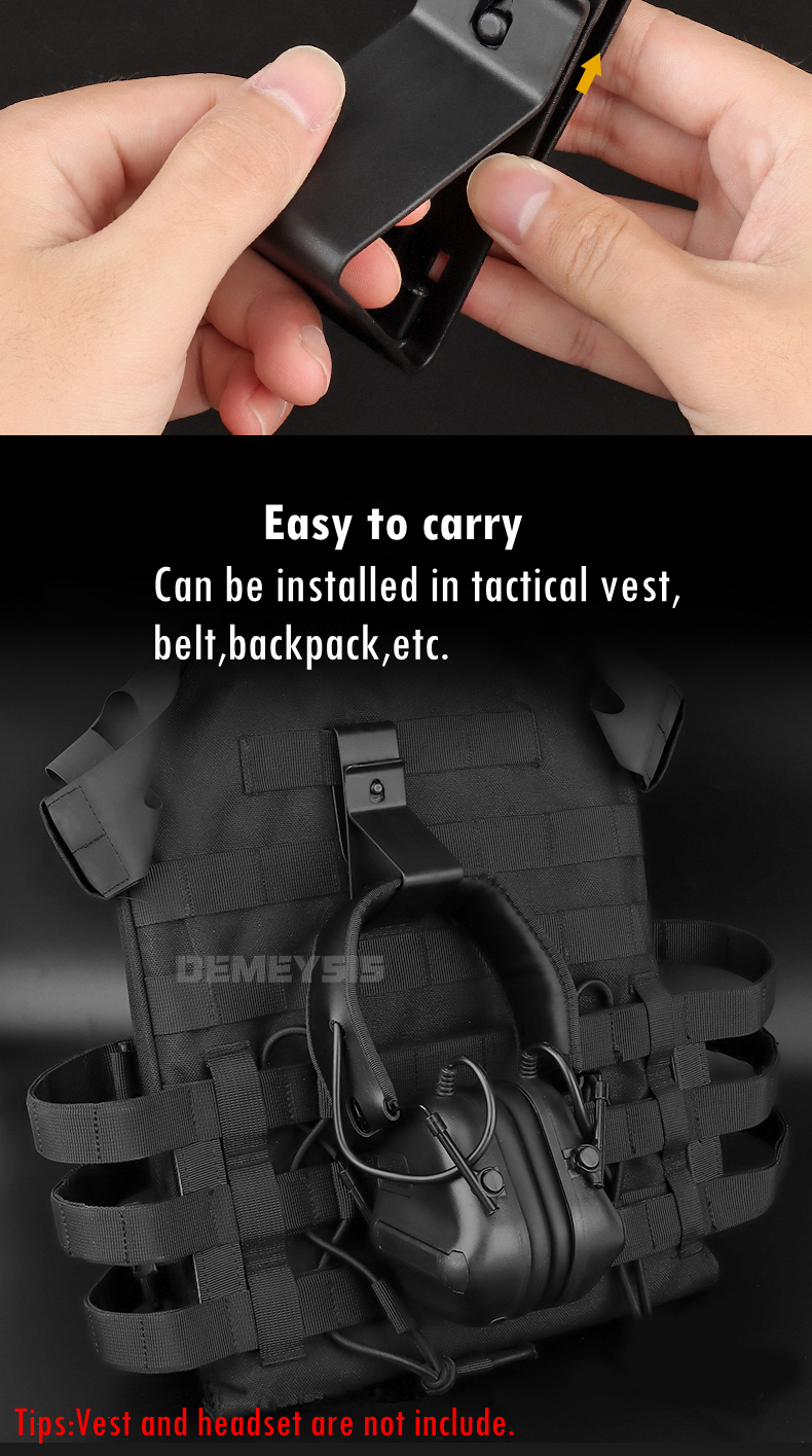 Army Shooting Headphone Bracket Hanger Outdoor Military Tactical Combat Headset Belt Hanger Portable Mobile Phone Holder