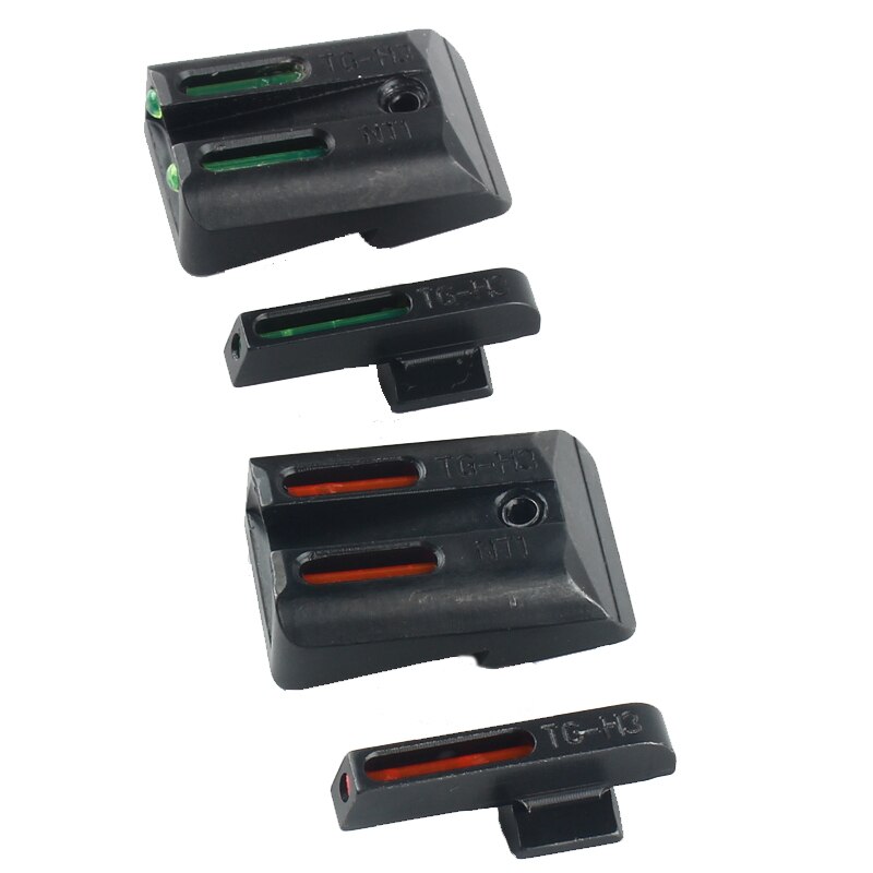 Tactical Combat Front Rear Night Fiber Sight Handgun Optic Red Green Dot for Hunting