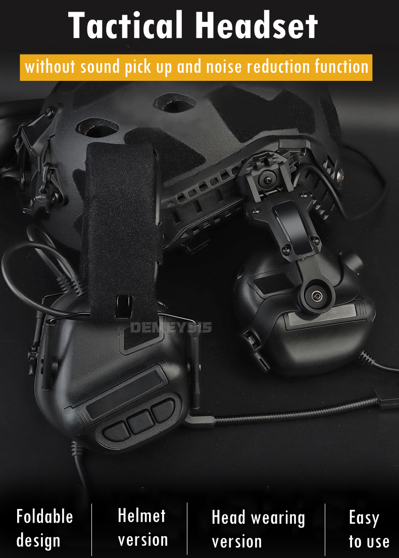 Outdoor Hunting Headset Communication Shooting CS Tactical Combat Headphone for OPS Core ARC and Wendy M-LOK Helmet Rails