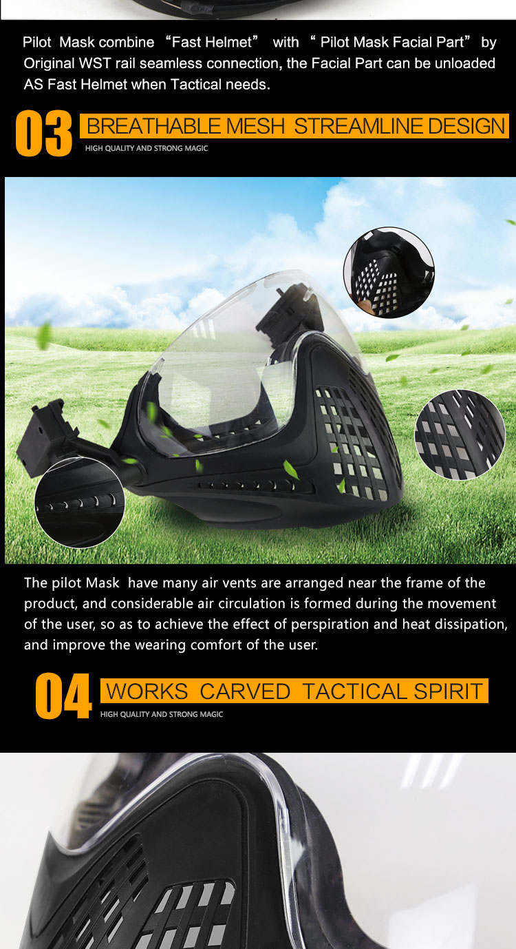 Airsoft Paintball Mask Helmet Set Safety