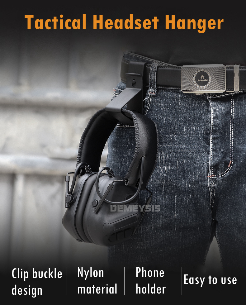 Army Shooting Headphone Bracket Hanger Outdoor Military Tactical Combat Headset Belt Hanger Portable Mobile Phone Holder