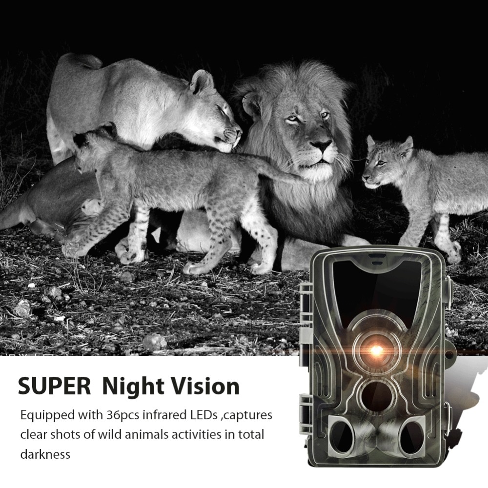 Hunting Trail Camera 24MP 2.7K Night Vision IP65 Waterproof 940nm Wild Cameras Photo Traps HC801A  Wildlife Cam Surveillance