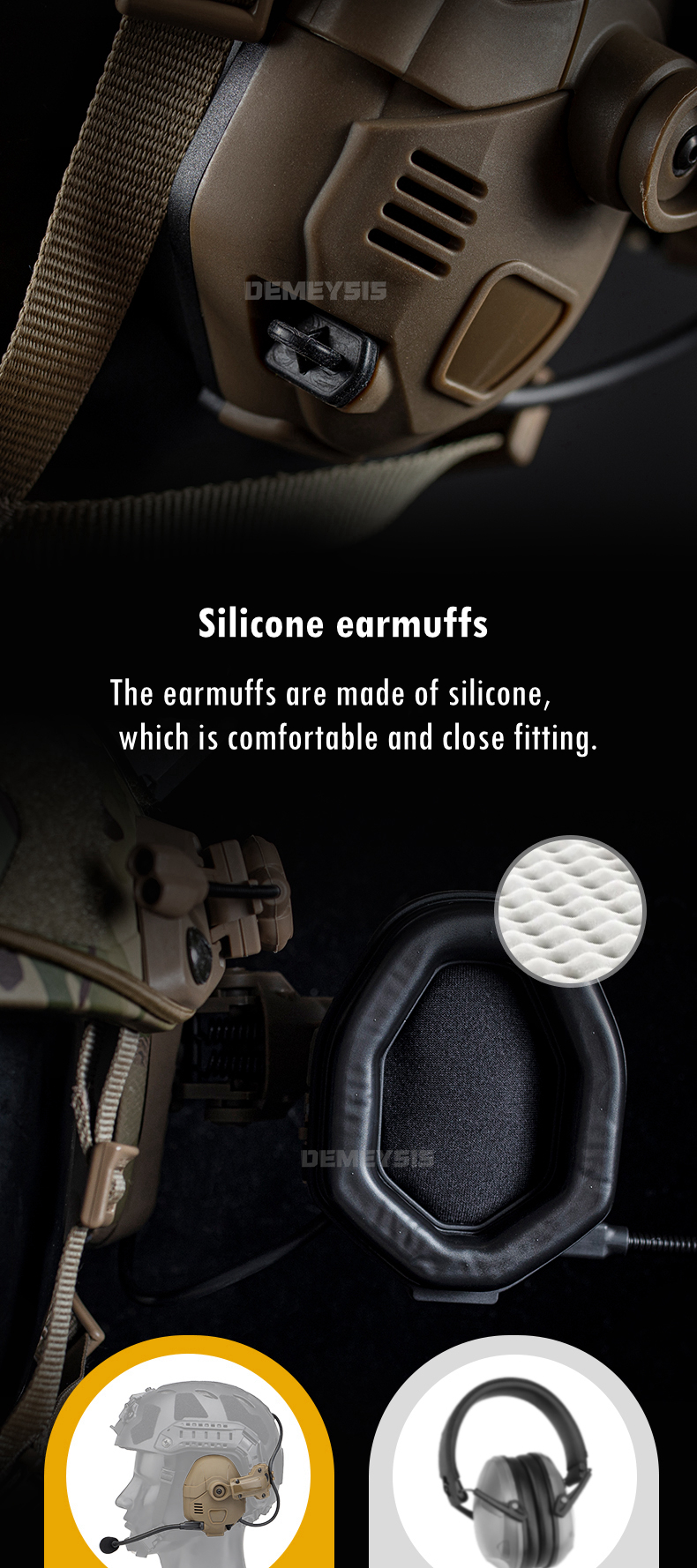 Tactical Bluetooth Headset Sound Pickup Noise Reduction Shooting Wargame Earmuff Airsoft Paintball Headphone Helmet Head Mounted