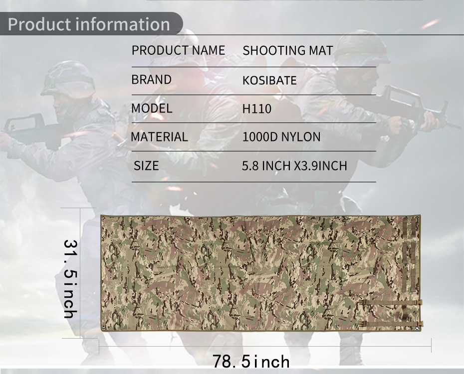 Tactical Shooting Mat Roll Up Camping Mat 1000D Nylon Non-slip Waterproof Picnicn Blanket Hunting Accessories Rifle Cleaning Mat