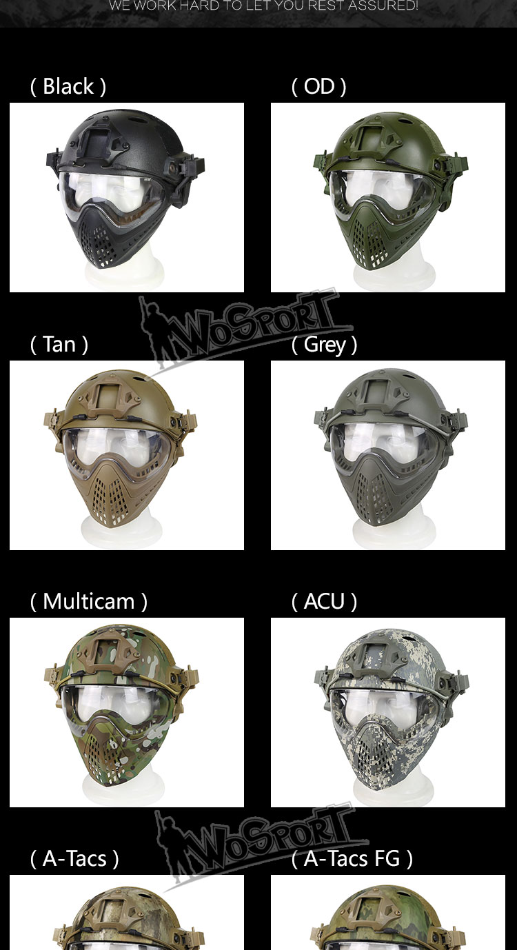 Airsoft Paintball Mask Helmet Set Safety