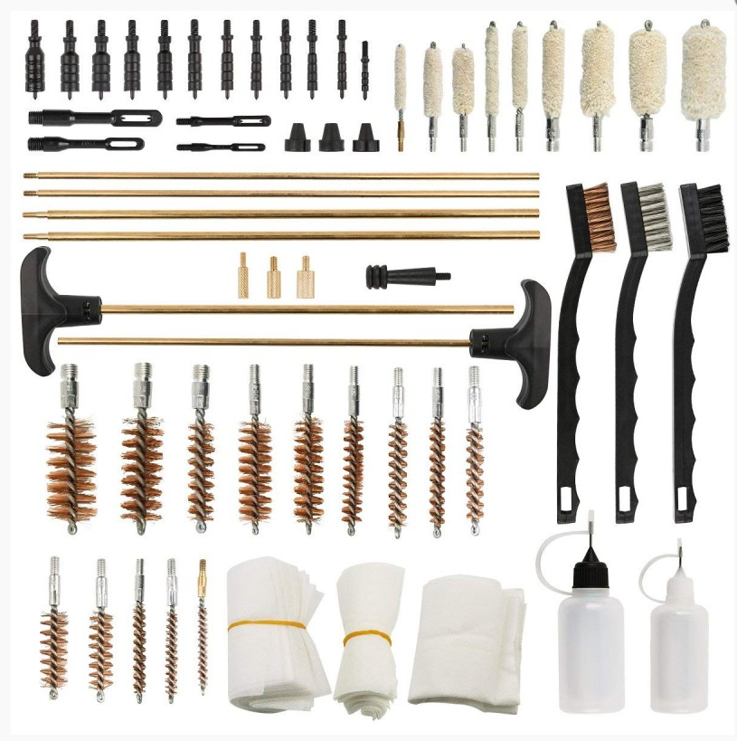 62 PCS Universal Gun Cleaning Tool Kit Set for Weapons Rifle Handgun Cleaner Pistol Pipe Mop Brush Accessories with Carry Case