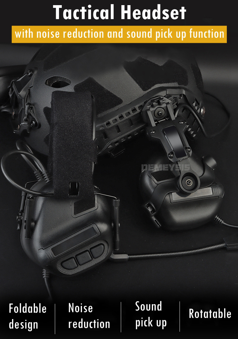 Shooting Noise Reduction Headset Airsoft CS Tactical Sound Pickup Communication Headsets Outdoor Hunting Sports Headphone