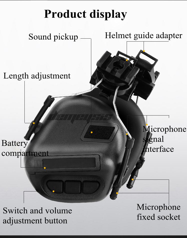 Anti-noise Tactical Helmet Headset with Fast Helmet Rail Adapter Headsets Hunting Shooting Hearing Protective Headphone Anti-noise Tactical Helmet Headset with Fast Helmet Rail Adapter Headsets Hunting Shooting Hearing Protective Headphone