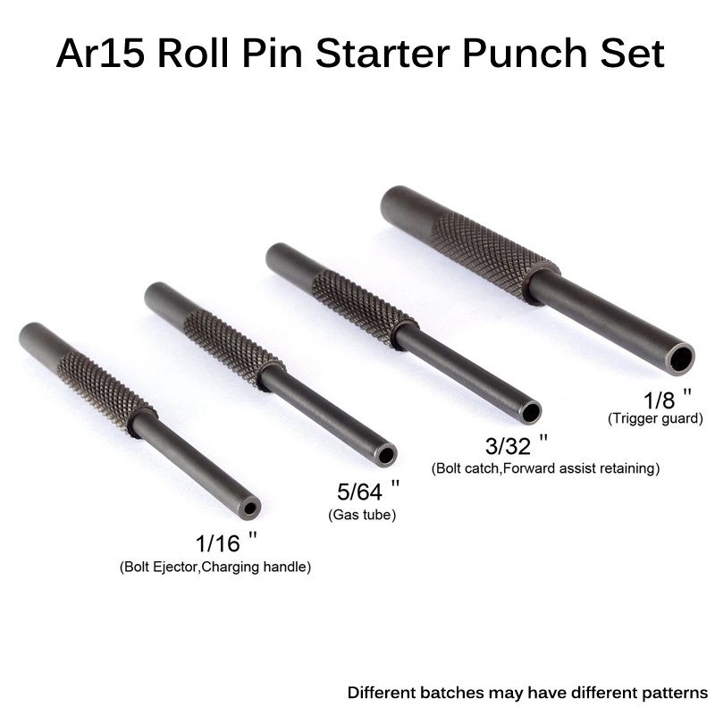 4pcs AR15 Gun smithing Armorer Steel Roll Pin Starters Pin Punch Tool Hollow End 1/16 5/64 3/32 1/8 Ultimate Arms Gear