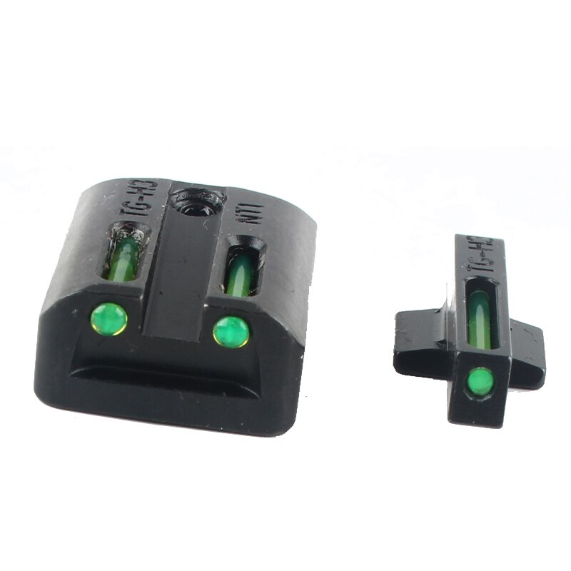 Tactical Combat Front Rear Night Fiber Sight Handgun Optic Red Green Dot for Hunting