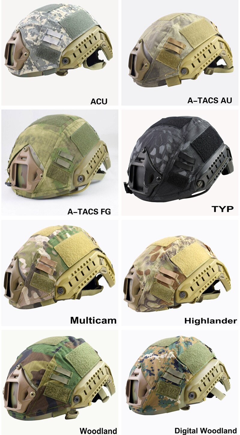 Tactical FAST Helmet Cover Camo Airsoft Paintball Wargame Helmet Accessories Protective Cover for BJ/PJ/MH Style Military Helmet