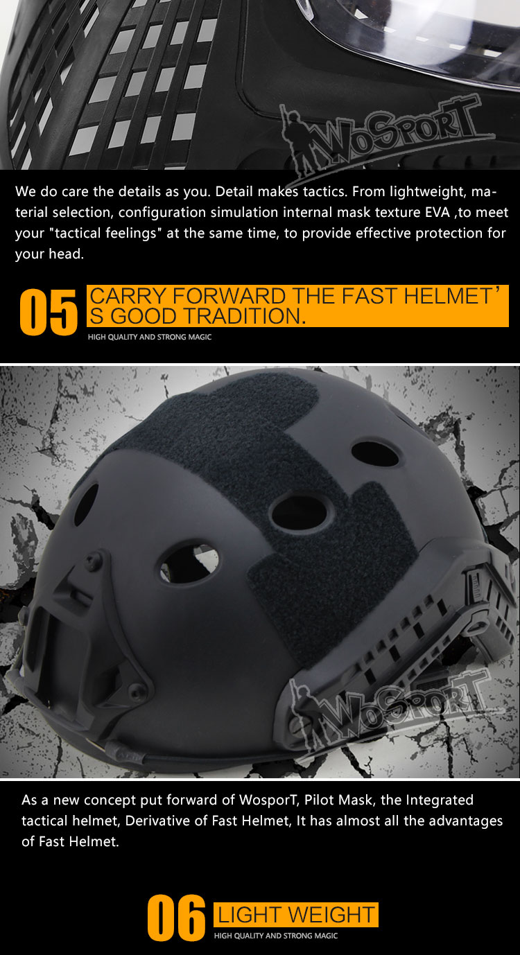 Airsoft Paintball Mask Helmet Set Safety