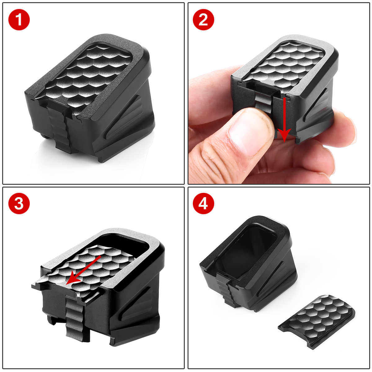 Glock Magazine Base Pad Mag Extension Kit For Glock 17 17C 17L 22 22C 24 24C 31 31C 34 35 CNC Aluminum