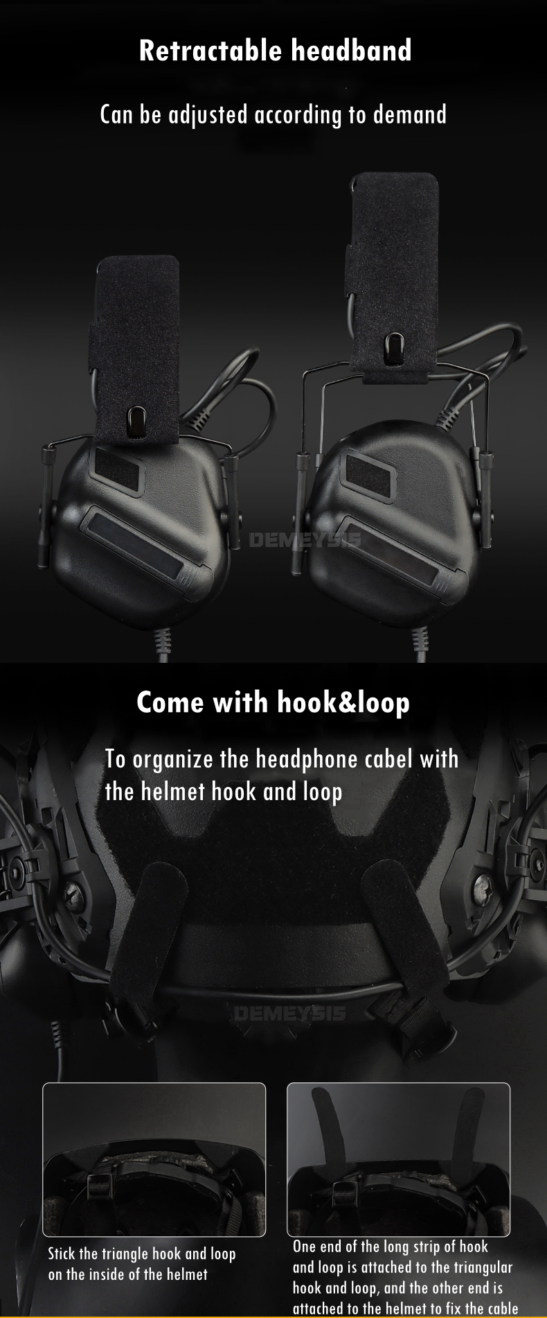 Outdoor Hunting Headset Communication Shooting CS Tactical Combat Headphone for OPS Core ARC and Wendy M-LOK Helmet Rails