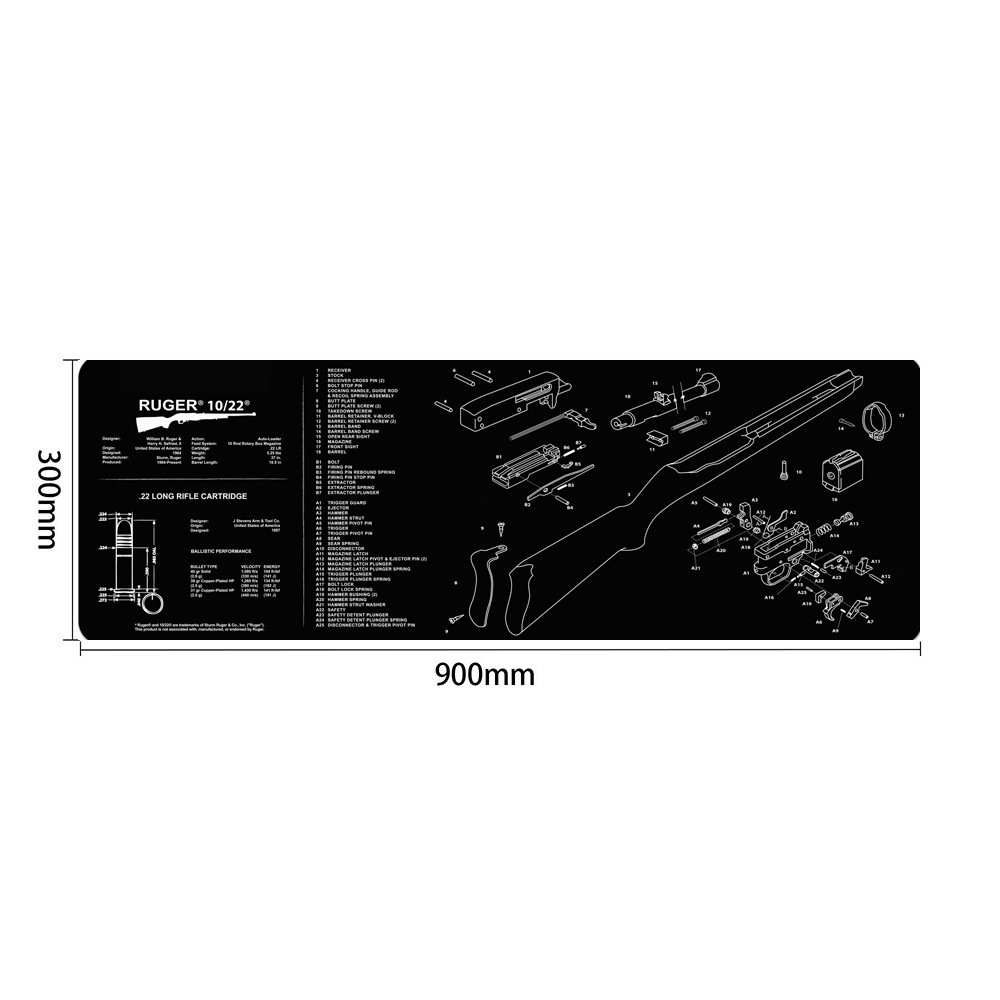 Mosin-Nagant K98k Gun Cleaning Rubber Mat With Parts Diagram and Instructions Armorers Bench Mat Mouse Pad for Glock MP5 Ruger