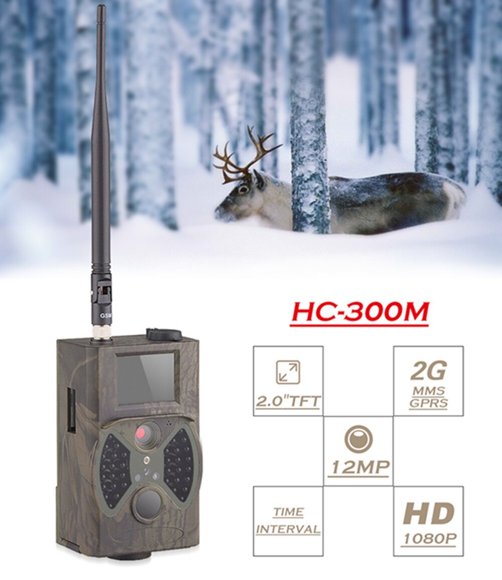 16MP 1080P Hunting Camera 2G MMS SMTP SMS Cellular Wireless Wildlife Trail Cameras HC300M Night Vision  Surveillance Wild Cams