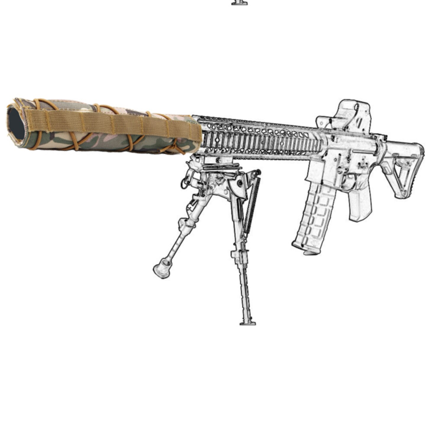 Nylon 8.66″ 22cm Suppressor Mirage Heat Cover Shield Sleeve Muffler Shooting