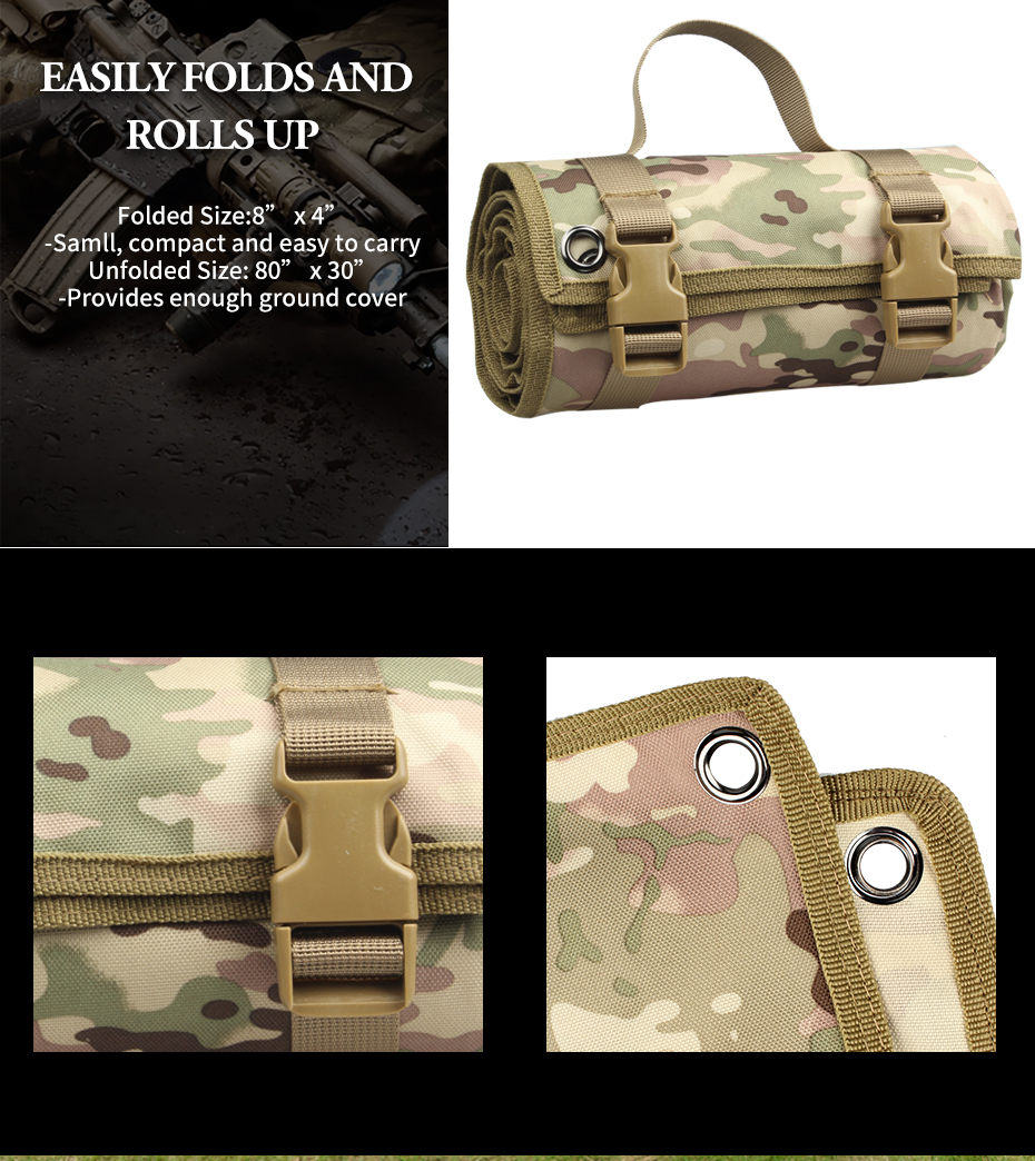 Tactical Shooting Mat Roll Up Camping Mat 1000D Nylon Non-slip Waterproof Picnicn Blanket Hunting Accessories Rifle Cleaning Mat